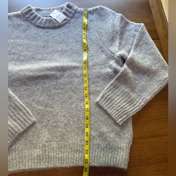 J.Crew Fuzzy Puff-Sleeve Sweater — NWT — Size XL — Heather Frosted Grey (Blue) - Picture 10 of 12